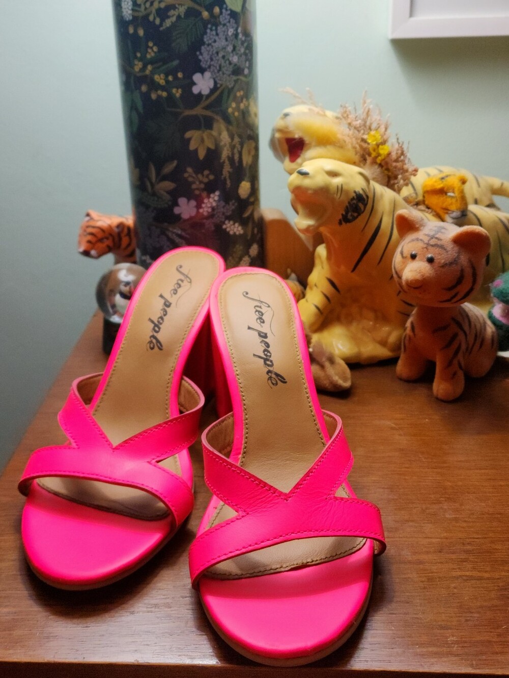 Free People Charlie V Hot Pink Crisscross Sandals